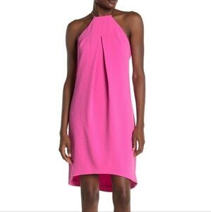Trina Turk Lucky pink fusion dress NWT $248 gold chain halter